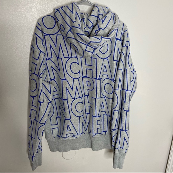 Champion Large Logo Gray Sweatshirt Large - Picture 5 of 9